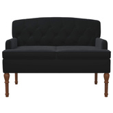 Sofa dwuosobowa z guzikowym pikowaniem Czarny 111 x 65 x 79 cm