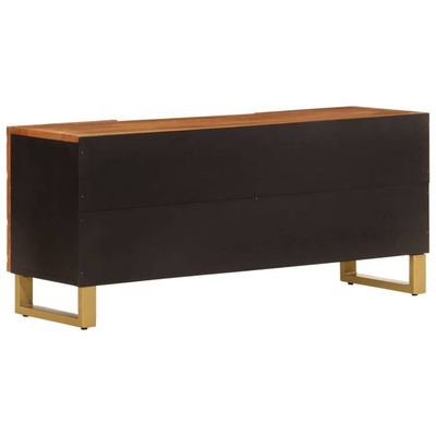 vidaXL Szafka pod TV, brązowo-czarna 105x33,5x46 cm, lite drewno mango