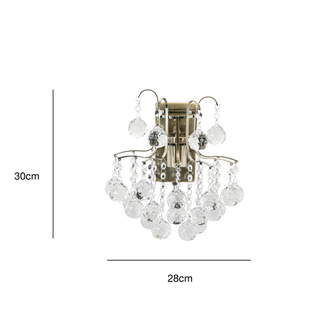 Lampa ścienna kinkiet kryształowy MONTE CARLO 1x60W E27 złoty wariant 4
