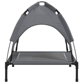 vidaXL Legowisko dla psa, z baldachimem, antracytowe, tkanina i stal