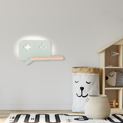 Kinkiet LED 5W dla dziecka miętowy z półką Console 21-75680