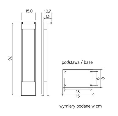 Lampa ogrodowa stojąca RT-780