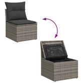 8-cz. zestaw mebli ogrodowych z poduszkami, szary, polirattan