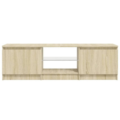 vidaXL Szafka pod TV, z LED, dąb sonoma, 140 x 40 x 35,5 cm