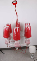 Lampa wisząca czerwona regulowana żyrandol 6xE14 Decoria Candellux 36-30583