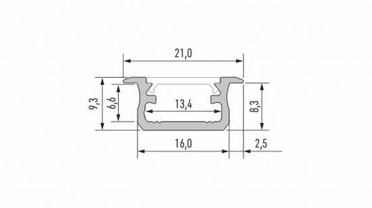 Profil LED LUMINES typ B surowy 1 m