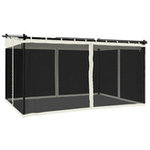 Altanka ze ścianami z siatki, kremowa, 4x3 m, stal