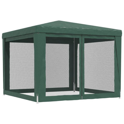 vidaXL Namiot imprezowy z 4 ścianami z siatki, zielony, 3x3 m, HDPE