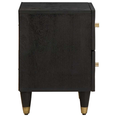 Szafka Nocna 2 szt. Czarny 40 x 33 x 46 cm Drewno z mango