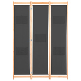 3-panelowy, szary, 120x170x4 cm, tkanina Parawan