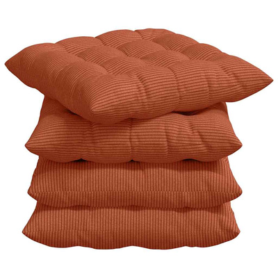 Poduszki na siedziska 4 pcs Czerwono-pomarańczowy