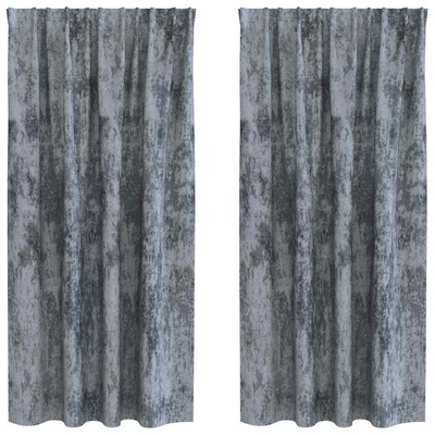 Zasłony z weluru 2 pcs Srebrnoszary 175 x 140 cm Aksamit