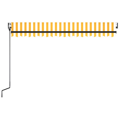 Automatycznie zwijana markiza, 450x350 cm, żółto-biała
