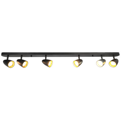 6-krotna punktowa oprawa sufitowa typu spot OVO 6 Black Gold, listwa, IP20, 6xGU10, czarna, pierścień złoty EDO777245 EDO Solutions