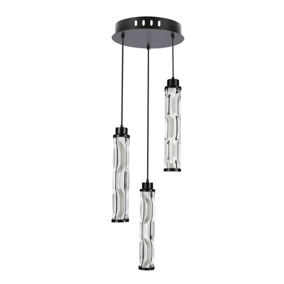 Lampa wisząca Corte potrójna szklana tuba do jadalni 25W LED 3000K