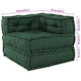 Modularna jednostka sofy 2 pcs zielony 140 x 70 x 56 cm tkanina