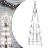 vidaXL Choinka z lampek, z kołkami, 570 zimnych białych LED, 300 cm
