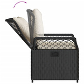 3-cz. zestaw mebli ogrodowych z poduszkami, czarny, rattan PE