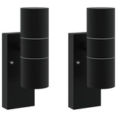 Zewnętrzna lampa ścienna 2 pcs Czarny 7 x 10 x 22 cm