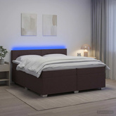 Łóżko Box Spring z materacem i LED Ciemny brąz 200 x 200 cm