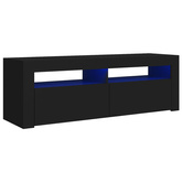vidaXL Szafka pod TV z oświetleniem LED, czarna, 120x35x40 cm