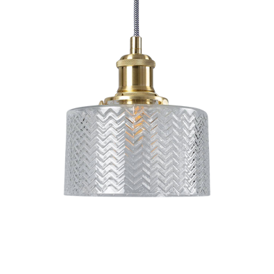 Lampa Wisząca Szklana Złota 35cm Abruzzo Wanda