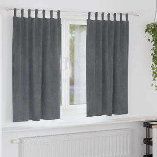 Zasłony zaciemniające 2 pcs Jasnoszary 140 x 175 cm Aksamit