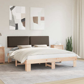Ramka łóżka z tapicerowanym wezgłowiem Ciemnoszary 180 x 200 cm