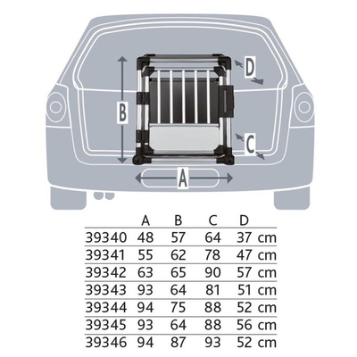 TRIXIE Transporter dla zwierząt, rozmiar L, aluminiowy