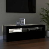 vidaXL Szafka pod TV z oświetleniem LED, czarna, 120x35x40 cm