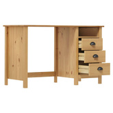 vidaXL Biurko Hill z 3 szufladami, 120x50x74 cm, lita sosna model standard