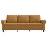 Sofa 3-osobowa, brązowa, 180 cm, tapicerowana aksamitem