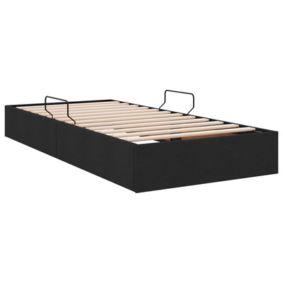 Łóżko otomanowe z przechowywaniem Czarny 100 x 200 cm tkanina