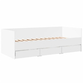 Łóżko dzienne z szufladami, bez materaca, białe, 90x190 cm model standard