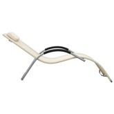 vidaXL Leżak, tworzywo textilene, kremowo-szary