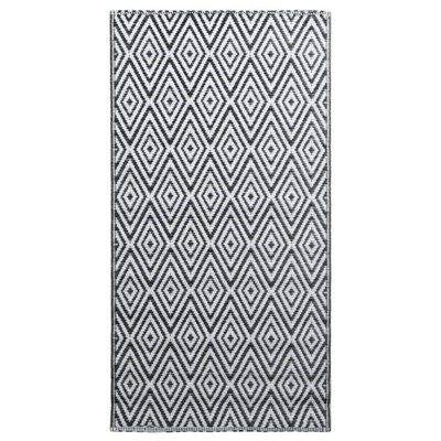 vidaXL Dywan na zewnątrz, biało-czarny, 160x230 cm, PP model standard