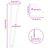 Nogi do stolika kawowego w kształcie spinki do włosów 4 szt. Białe 42 cm Stal lite