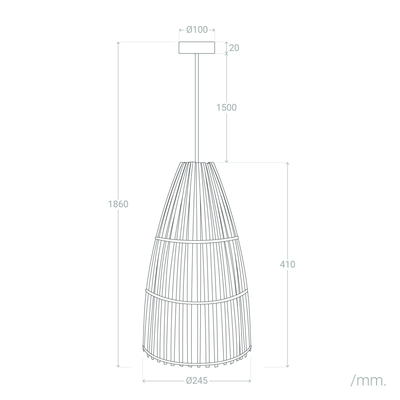 Lampa Wisząca Boho Bambusowa Abruzzo Emilia E27
