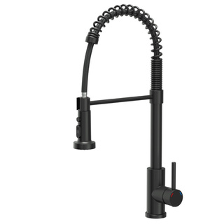 Bateria kuchenna ALICE – stalowa, pure carbon, obrotowa, ruchoma wylewka, z prysznicem, Quadron
