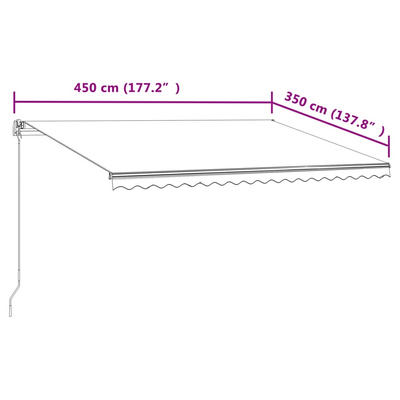 Automatycznie zwijana markiza, 450x350 cm, kremowa