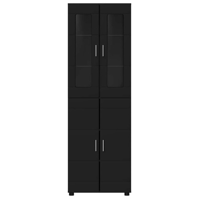 Highboard FLORIN 60 x 35 x 182 cm Czarny Drewno inżynieryjne