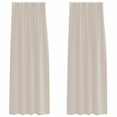 Firany Voile z zasłonami 2 pcs piaskowy 225 x 140 cm Poliester