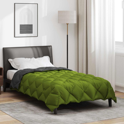 Zimowa Kołdra Zielony i Antracyt 140 x 220 cm Mikrofibra