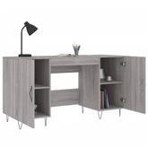 vidaXL Biurko, szary dąb sonoma, 140x50x75 cm, materiał drewnopochodny model standard