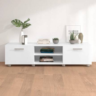 vidaXL Szafka pod TV, biała, 140x40x35 cm materiał drewnopochodny