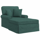 Chaise Lounge z Fartuszkiem 3 szt. Ciemna zieleń tkanina