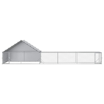 Kurnik z dachem i podwórkiem 2 szt. srebrny 8 x 2 x 1,9 m