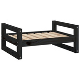 vidaXL Legowisko dla psa, czarne, 65,5x50,5x28 cm, lite drewno sosnowe