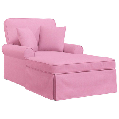 Chaise Lounge z Fartuszkiem 3 szt. Różowy tkanina