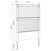 Trellis z gwoździem Szary 99 x 6 x 165 cm PP